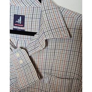 Johnnie-O Prep-Formance Plaid Multicolor Button Down Shirt Mens Medium‎ Bamboo